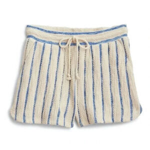 Faherty Pacífica Terry shorts stripes beige cream pockets drawstring coastal XS